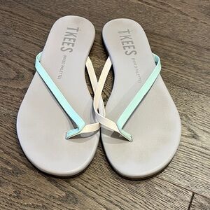 TKEES Women's Leather Flip Flops Size 7